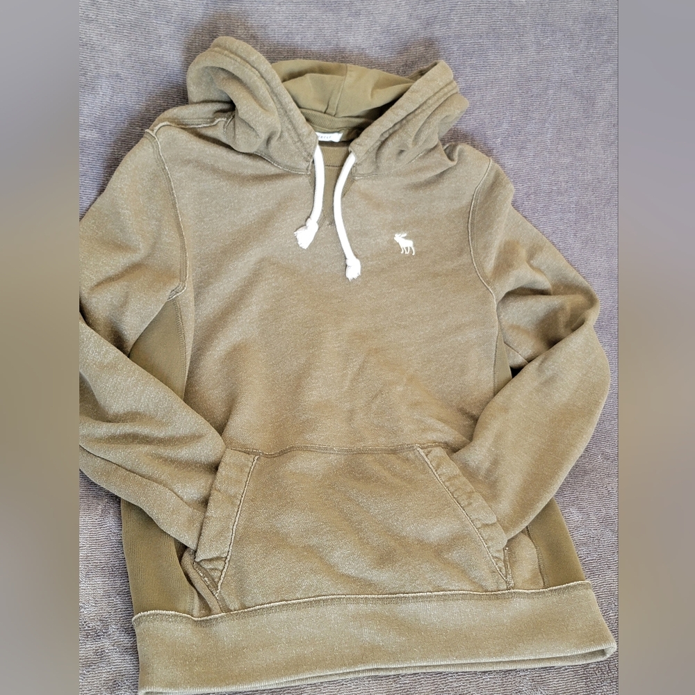 Unisex Sz S Abercrombie & Fitch Olive Green Hoodie LIKE NEW Comfy Oversized Y2K